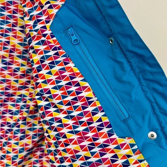 Merrell Blue and Red Colorblock Puffer Vest - Picture 6 of 9